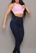 Calça Jeans Feminina com Cinta Modeladora Super Lipo Cintura Alta Azul - Marca ER ESTILO RENOVADO