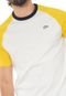 Camiseta Lacoste L!VE No Gender Raglan Off-white/Amarela - Marca Lacoste