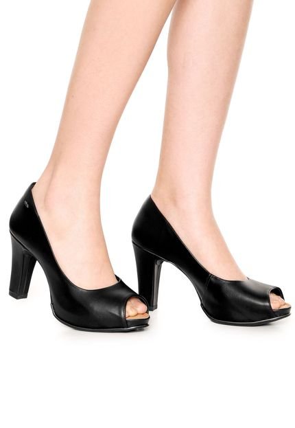 Peep Toe Dakota Liso Preto - Marca Dakota