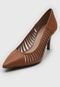 Scarpin Jorge Bischoff  de Couro Lasercut Marrom - Marca Jorge Bischoff