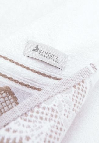 Toalha Banho Fio Penteado Jacquard Blanc Platinum Santista - Lelin