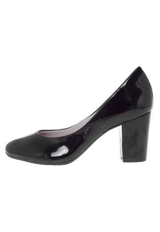 Scarpin DAFITI SHOES Salto Grosso Preto - Compre Agora