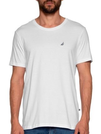 Camiseta Nautica Masculina Navy Icon Branca - Compre Agora