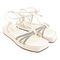 Sandália Feminina Plataforma Bico Quadrado CM Calçados de Tira Brilho Strass Gladiadora Branco - Marca Monte Shoes