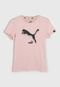 Camiseta Puma Infantil Logo Rosa - Marca Puma