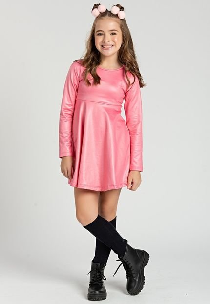 Vestido Infantil Cirrê Pink - Marca VIDA COSTEIRA