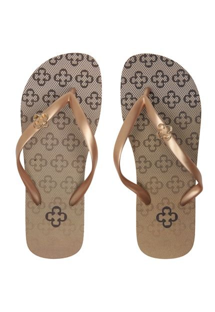 Chinelo Capodarte Estampa Monograma Dourado - Marca Capodarte