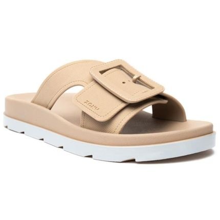 Rasteira Zaxy Vibe Fivela Feminina - Nude - Marca Zaxy