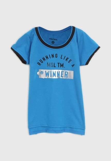 Blusa Marisol Infantil Lettering Azul - Marca Marisol