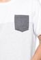Camiseta Naxos Manga Curta Recotes Branca/Grafite - Marca Naxos
