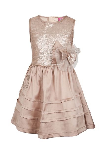 Vestido Hello Kitty Party Bege - Marca Hello Kitty