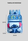 Mochila Infantil Menina Lilo Stitch Média Alça Costa Tendência Espaçosa Escolinha Creche Bolsa Reforçada Resistente Moderna Ajustável Aloha Viagem Dia a Dia - Marca Meimi Amores