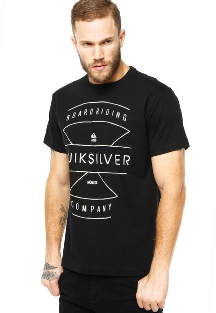 Camiseta Quiksilver Slim Fit Typo Preta - Marca Quiksilver