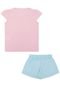 Pijama Mundo do Sono Curto Menina Rosa/Azul - Marca Mundo do Sono