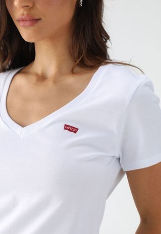Camiseta Levis Slim Logo Branca