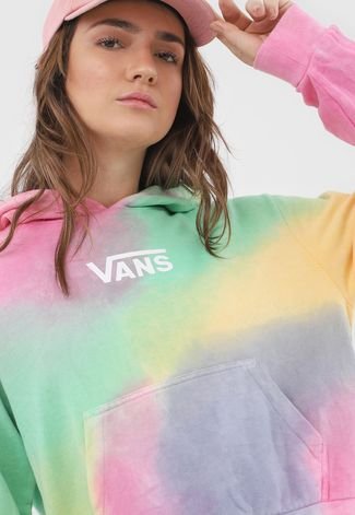 Moletom Flanelado Fechado Vans Aura Crop Hoodie Rosa Compre