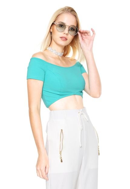 Blusa Cropped Sommer Ombro a Ombro Verde - Marca Sommer