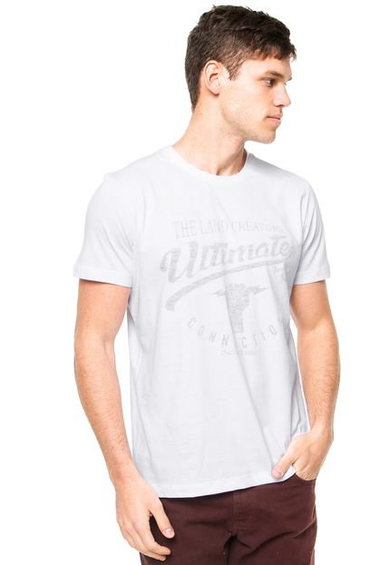 Camiseta Manga Curta Colcci Slim Estampada Branca - Marca Colcci
