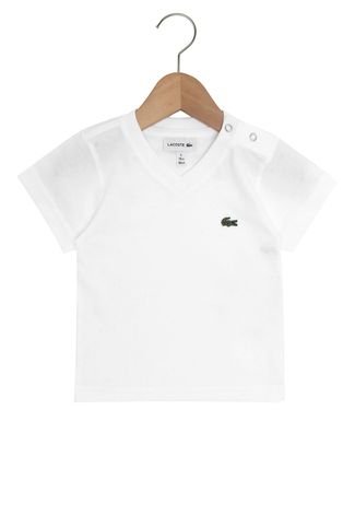 Camiseta Lacoste Manga Curta Menino Branco