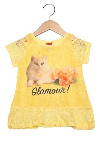 Blusa Kyly Infantil Glamour Amarela