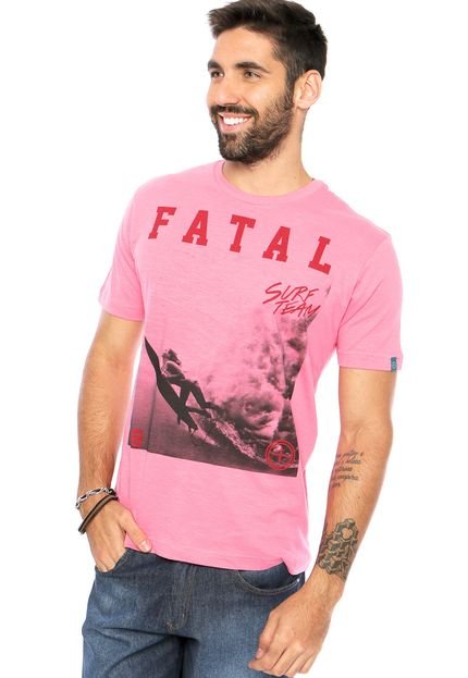 Camiseta Fatal Estampa Flame Rosa - Marca Fatal Surf