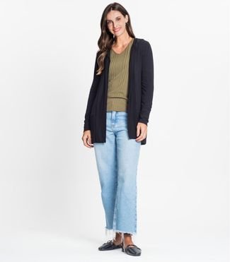 Cardigan Feminino Com Capuz Rovitex Preto