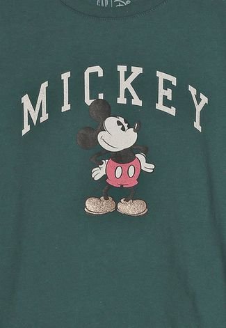 Camiseta Infantil GAP Mickey Mouse Verde