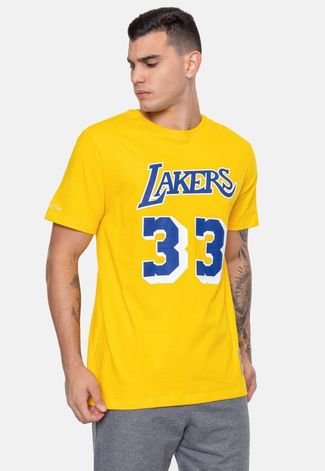 Camiseta Mitchell & Ness Los Angeles Lakers Abdul Amarela