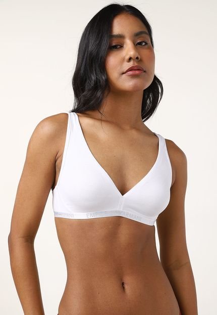 Sutiã Emporio Armani Underwear Triângulo Logo Branco - Marca Emporio Armani Underwear