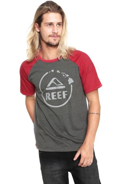 Camiseta Reef Camo Gradient Raglan  Cinza - Marca Reef