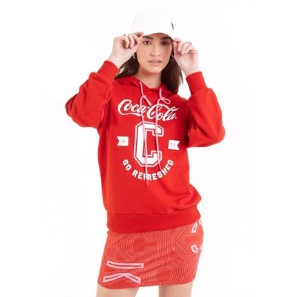 Moletom Coca Cola Estampado Comfort IN23 Vermelho Feminino - Marca Coca Cola
