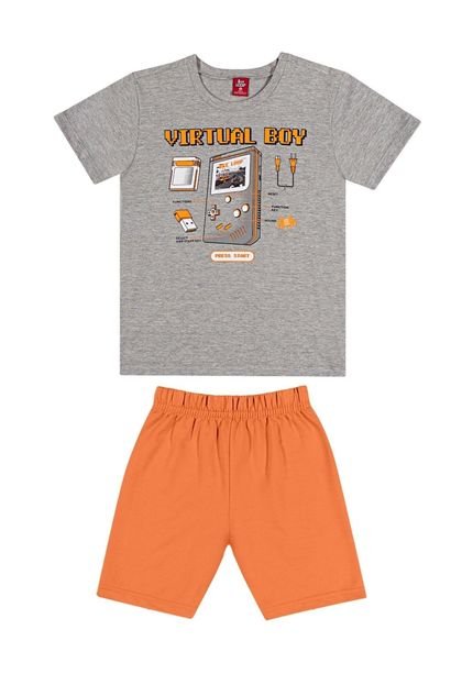 Conjunto Bermuda e Camiseta Infantil Bee Loop Cinza - Marca Bee Loop