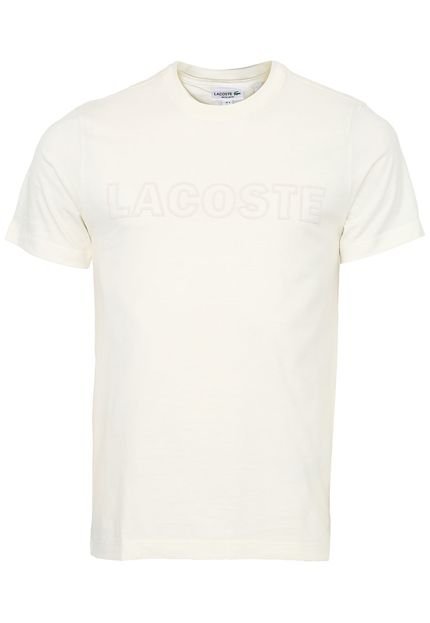 Camiseta Lacoste Lettering Off-White - Marca Lacoste