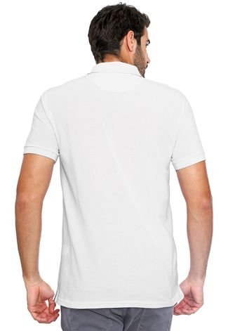 Camisa Polo Aleatory Reta Logo Branca