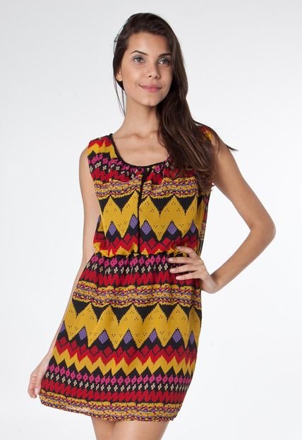 Vestido FiveBlu Glitch Art Multicolorido - Marca FiveBlu