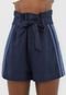 Short Linho Dress to Clochard Recortes Azul-Marinho - Marca Dress to