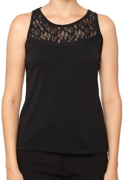 Polera de sales encaje negro