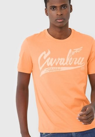 Camiseta Cavalera básica com logo - Laranja