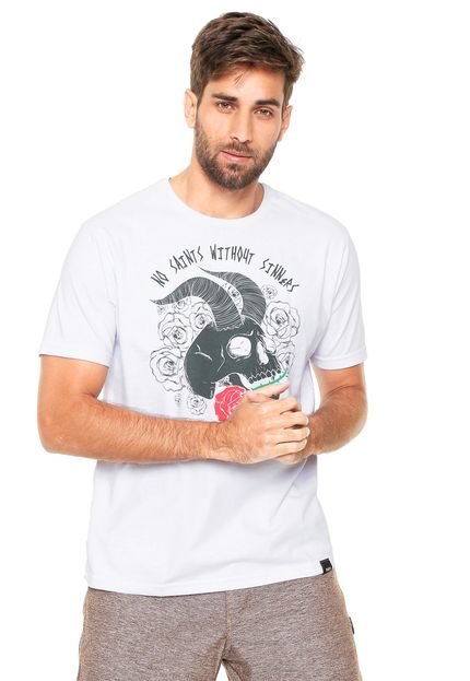 Camiseta HD Skull Roses Branca - Marca HD