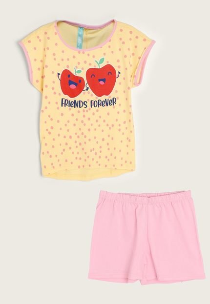 Pijama Infantil Malwee Kids Curto Estampado Amarelo - Marca Malwee Kids