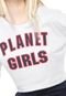 Moletom Fechado Planet Girls Cropped Logo Branco - Marca Planet Girls