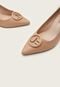 Scarpin Jorge Bischoff de Couro Logo Nude - Marca Jorge Bischoff