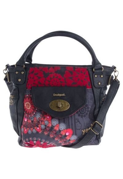 Bolso desigual negro y rojo best sale