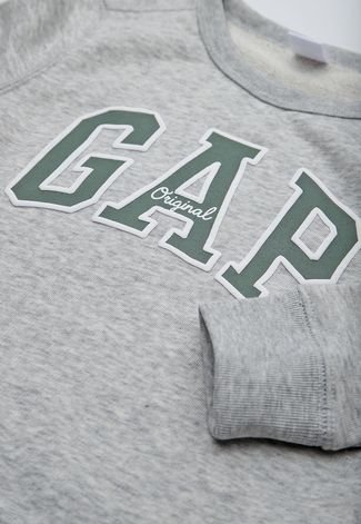 Blusa de Moletom GAP Logo Cinza