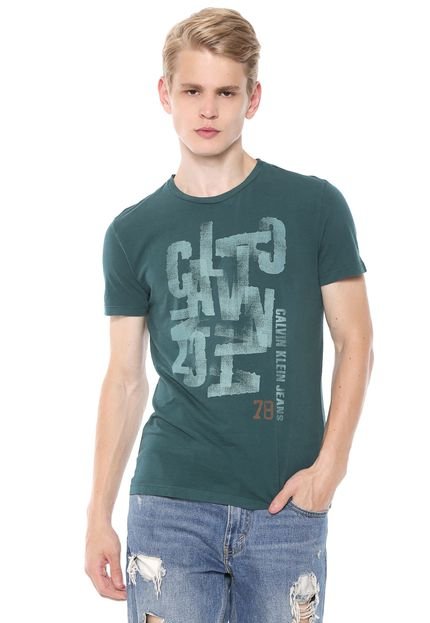 Camiseta Calvin Klein Jeans Embaralhado Verde - Marca Calvin Klein Jeans