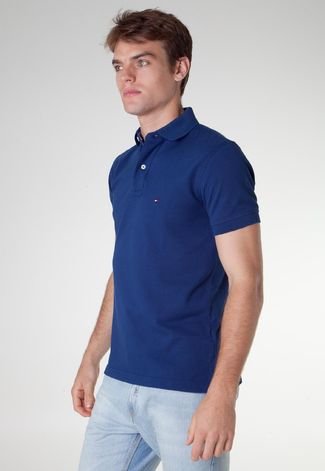 Camisa Polo Tommy Hilfiger New Knit Azul
