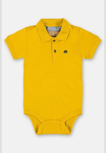Body Polo Básico de Bebê Menino Up Baby Amarelo - Marca Up Baby