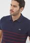 Camisa Polo Lacoste Reta Listrada Azul-Marinho - Marca Lacoste