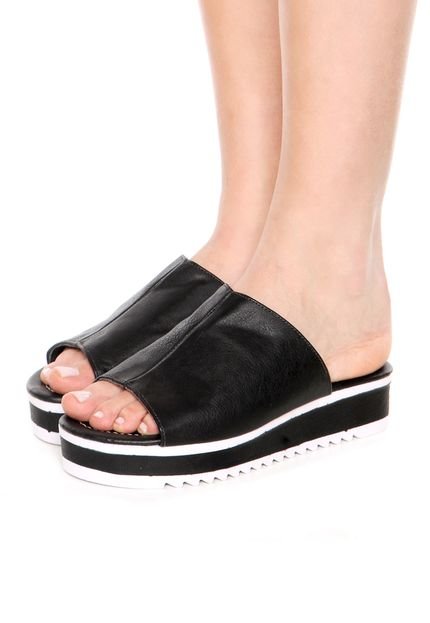 Tamanco Flatform FiveBlu Tratorado Preto - Marca FiveBlu