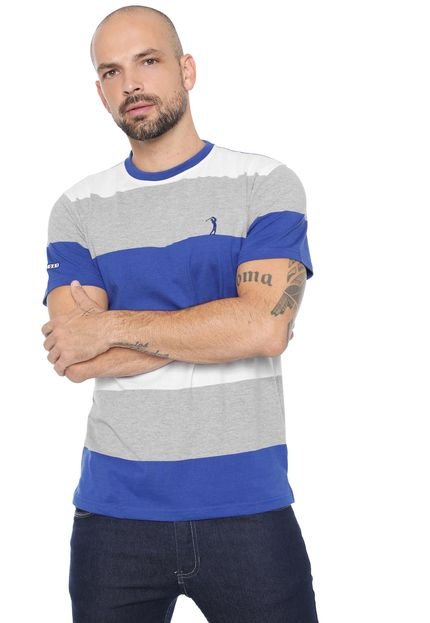 Camiseta Aleatory Listrada Branca/Azul - Marca Aleatory